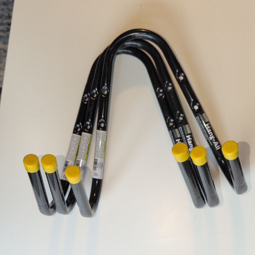 Set Of 3 V-Shaped Hang-All Garage Storage Hooks
